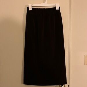 RIHOAS Classic Brown Pencil Skirt With Slit in Back